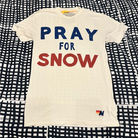 Aviator Nation Shirt Mens Small Beige Pray For Surf Crewneck Made In USA* - Picture 1 of 6